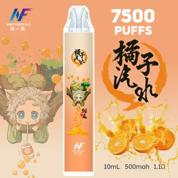 INF無限 × 鬼滅之刃聯名 一次性霧化桿 7500口-橘子汽水口味